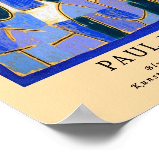 ヴィンテージリミックスポールクレーブルー抽象芸術バウハウス ポスター (角)