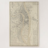 ヴィンテージリヨンの地図（1834年） ジグソーパズル (縦)