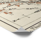 ヴィンテージリヨンの地図(1888) ポスター (角)