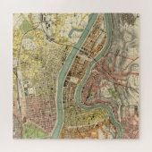 ヴィンテージリヨンの地図(1913) ジグソーパズル (横)