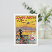 ヴィンテージリヨン航空ウィーク旅行広告 ポストカード (スタンド正面)