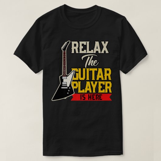 ヴィンテージリラックスギタープレイヤー弦楽器 Tシャツ (デザイン正面)