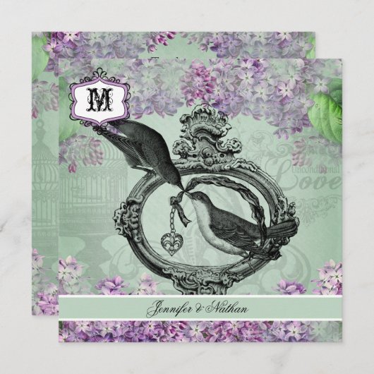 ヴィンテージリラックスロケットスクエア結婚式招待状 招待状 (正面/裏面)