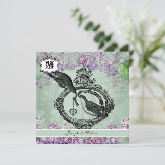 ヴィンテージリラックスロケットスクエア結婚式招待状 招待状 (スタンド正面)