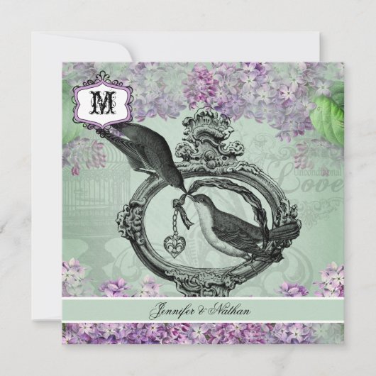 ヴィンテージリラックスロケットスクエア結婚式招待状 招待状 (正面)