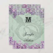 ヴィンテージリラックロッケットウェディングRSVPカード 出欠カード (正面/裏面)