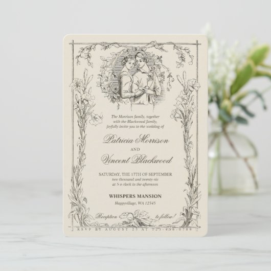 ヴィンテージリリーと愛のカップル結婚ズ 招待状 (スタンド正面)