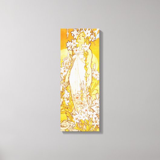 ヴィンテージリリーバイアルフォンスミュシャ キャンバスプリント (正面)