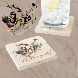 ヴィンテージリリーフローラレトログラム ストーンコースター