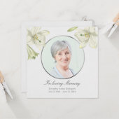 ヴィンテージリリーライトシルバー悔やみや弔慰メモリアル カード (正面/裏面インサイチュ)