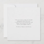 ヴィンテージリリーライトシルバー悔やみや弔慰メモリアル カード (裏面)