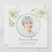 ヴィンテージリリーライトシルバー悔やみや弔慰メモリアル カード (正面)