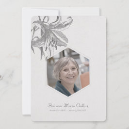 ヴィンテージリリー悔やみや弔慰メモリアル写真 サンキューカード