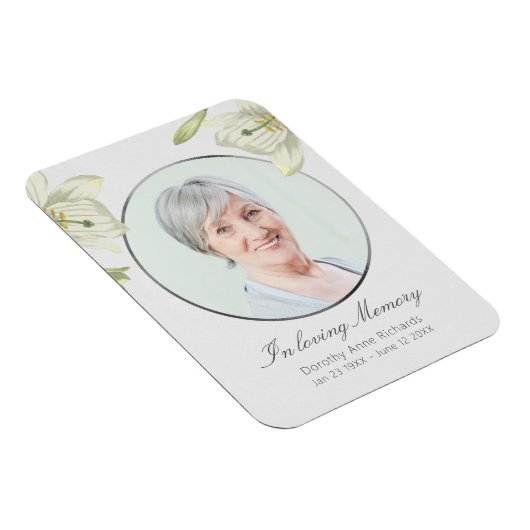 ヴィンテージリリー悔やみや弔慰メモリアル記念フォト マグネット (右側)