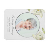 ヴィンテージリリー悔やみや弔慰メモリアル記念フォト マグネット (横)