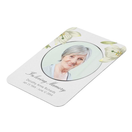 ヴィンテージリリー悔やみや弔慰メモリアル記念フォト マグネット (左側)