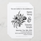 ヴィンテージリリー結婚フローラ 招待状 (正面/裏面)