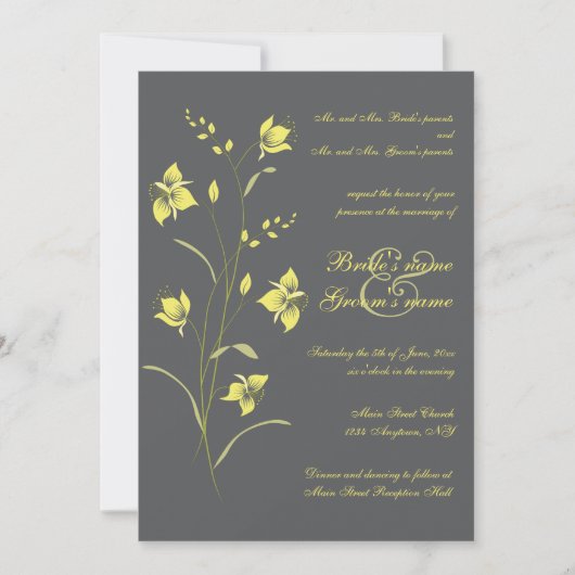 ヴィンテージリリー結婚式招待状 招待状 (正面)