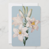 ヴィンテージリリー ブルー ホワイト フラワーのウェディング 招待状 (裏面)