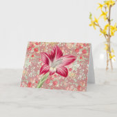 ヴィンテージリリーonパターンアートノートカード1 カード (黄色い花)