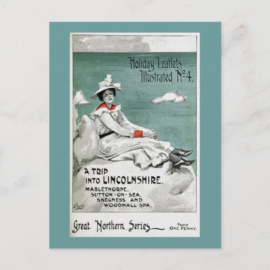 ヴィンテージリンカンシャー州、イギリスの休日のリーフレット シーズンポストカード (正面)