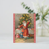 ヴィンテージリンギングベルクラシックサンタクリスマス シーズンポストカード (スタンド正面)