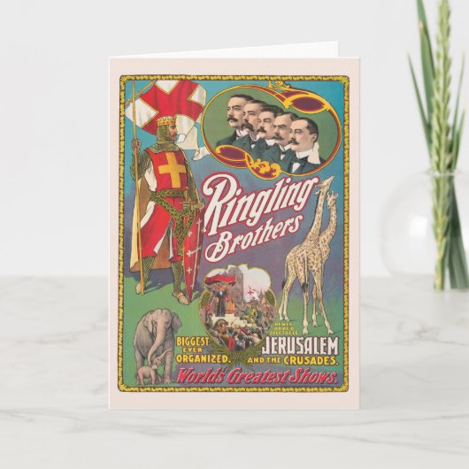 ヴィンテージリング兄弟サーカスのポスター カード (正面)