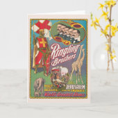 ヴィンテージリング兄弟サーカスのポスター カード (黄色い花)