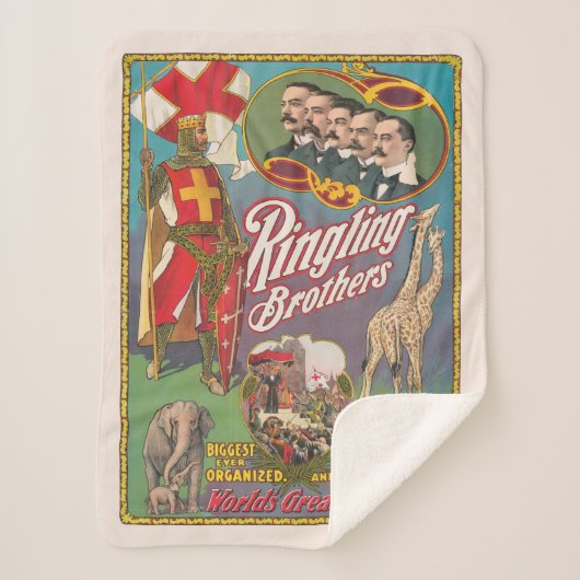 ヴィンテージリング兄弟サーカスのポスター シェルパブランケット (正面)