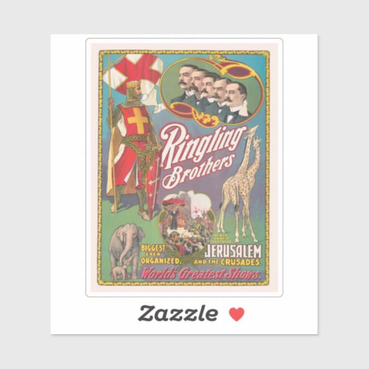 ヴィンテージリング兄弟サーカスのポスター シール (シート)