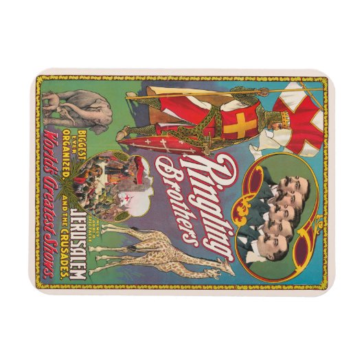 ヴィンテージリング兄弟サーカスのポスター マグネット (横)