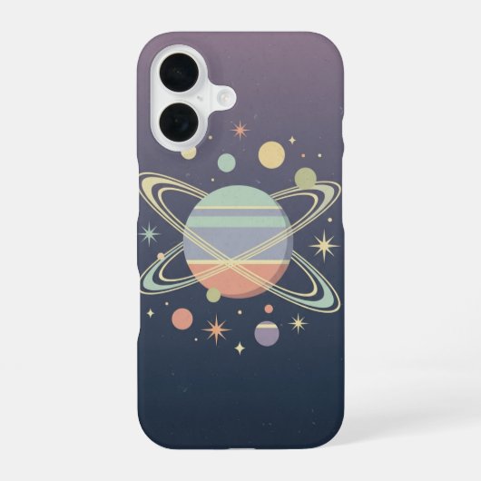 ヴィンテージリング惑星 iPhone 16ケース (裏面)