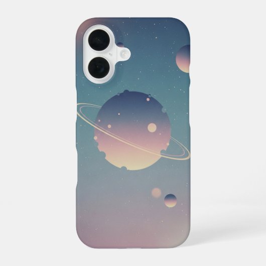 ヴィンテージリング惑星 iPhone 16ケース (裏面)