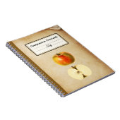 ヴィンテージリンゴとハーフパーソナライズされたコン ノートブック (右側)