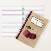 ヴィンテージリンゴの小枝の組パーソナライズされた成 ノートブック (内側)