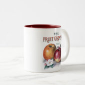ヴィンテージリンゴ花と果樹栽培者 ツートーンマグカップ (正面右)
