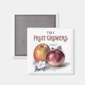 ヴィンテージリンゴ花と果樹栽培者 マグネット (正面/裏面)