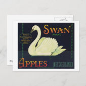 ヴィンテージリンゴ食品ラベル ポストカード (正面/裏面)