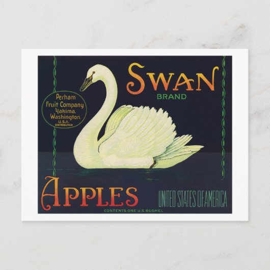 ヴィンテージリンゴ食品ラベル ポストカード (正面)