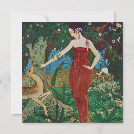 ヴィンテージリークラマーイラストレーションサンキューカード サンキューカード (正面)