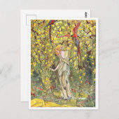 ヴィンテージリークラマーイラストレーションサンキューカード ポストカード (正面/裏面)