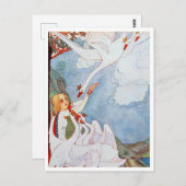 ヴィンテージリークラマーイラストレーションワイルドスワンス ポストカード (正面/裏面)