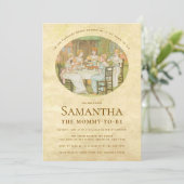 ヴィンテージリージェンシーガーデンティーパーティーベビーシャワー 招待状 (スタンド正面)
