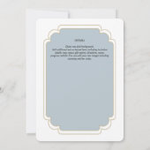 ヴィンテージリージェンシーダスティブルー金ゴールドズ 招待状 (裏面)