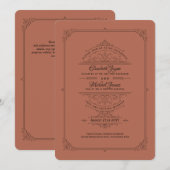 ヴィンテージリージェンシーテラコッタ結婚ズ 招待状 (正面/裏面)