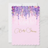 ヴィンテージリージェンシーベビーシャワーラベンダーフラワー 招待状 (裏面)