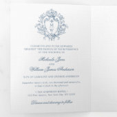 ヴィンテージリージェンシーモノグラムクレストフォト結婚ズ 三つ折り招待状 (内部最初)