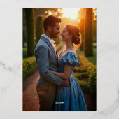 ヴィンテージリージェンシーモノグラムクレストフォト結婚ズ 箔招待状 (裏面)