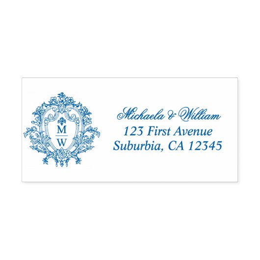 ヴィンテージリージェンシーモノグラムクレスト差出人住所 セルフインキングスタンプ (デザイン)