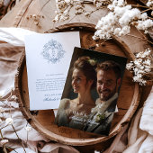 ヴィンテージリージェンシーモノグラムクレスト&フォト結婚ズ サンキューカード